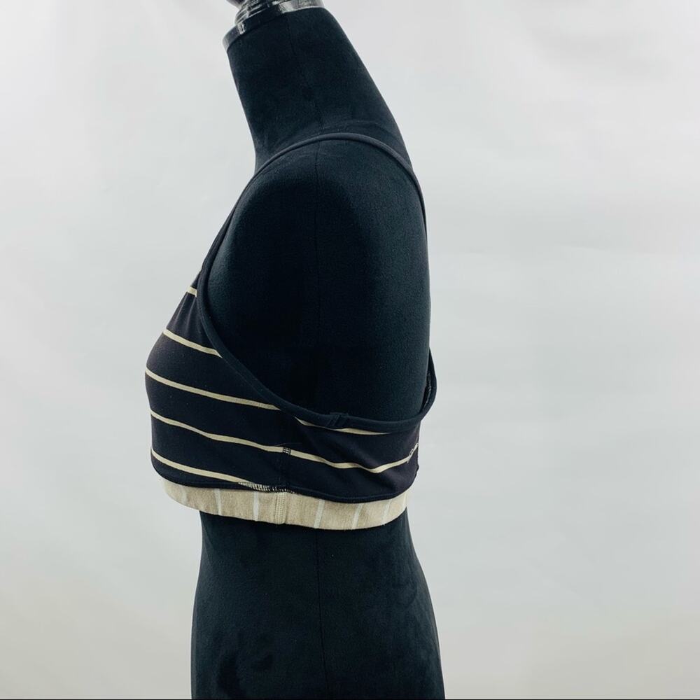 Lululemon Black Cream Striped Sports Bra - Picture 4 of 9